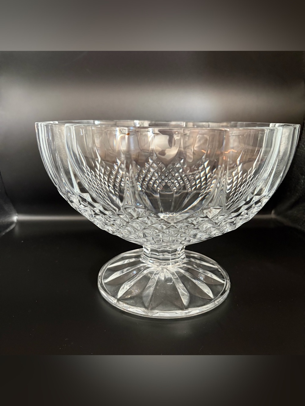 VTG Cristal D'Arques Longchamp France Lead Crystal Cut-glass Footed Bowl